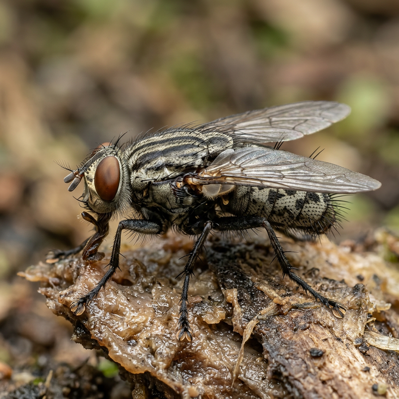 Fleischfliege (Sarcophaga sp.), KI-Illustration
