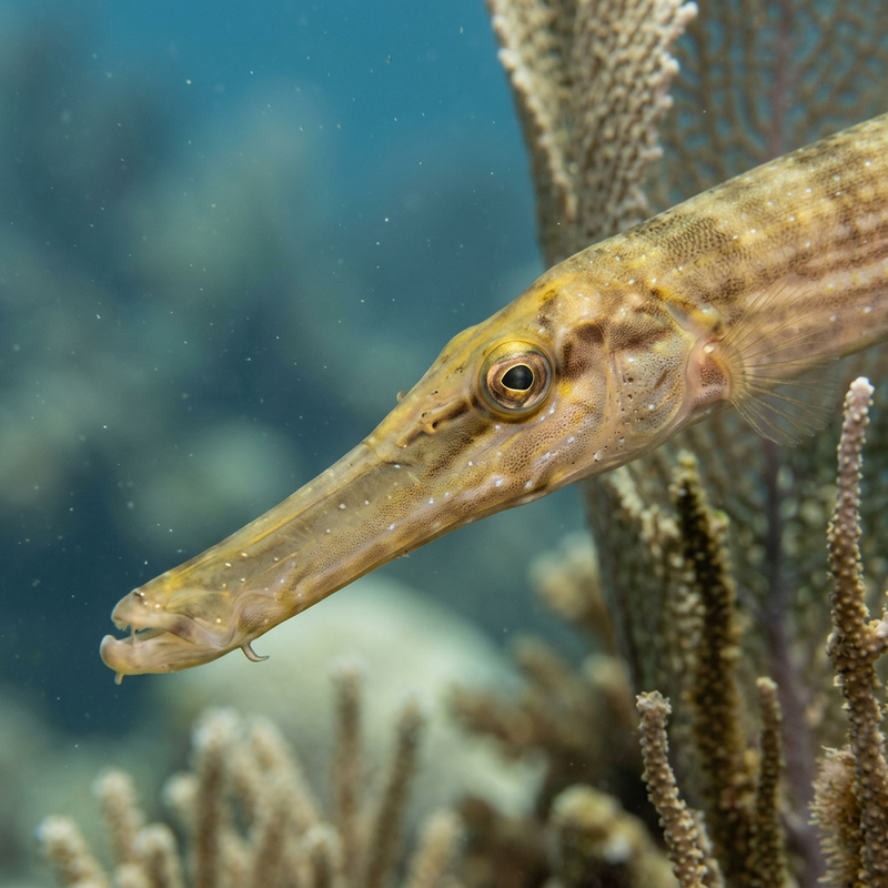 Flötenfisch (Aulostomus chinensis), KI-Illustration