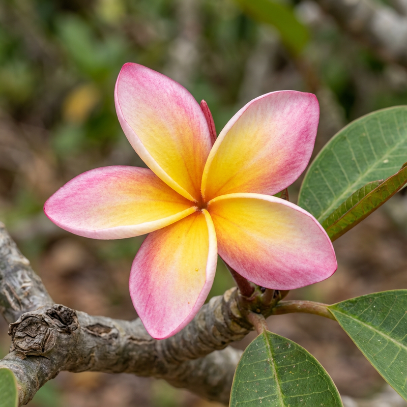 Frangipani (Plumeria rubra), KI-Illustration