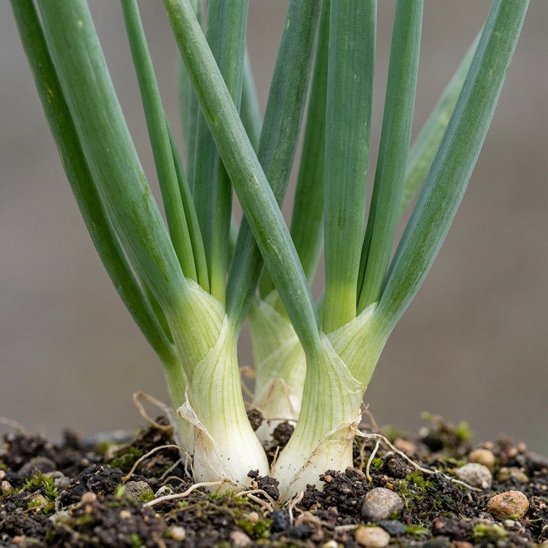 Fruehlingszwiebeln (Allium fistulosum), KI-Illustration