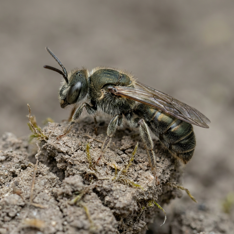 Furchenbiene (Lasioglossum), KI-Illustration