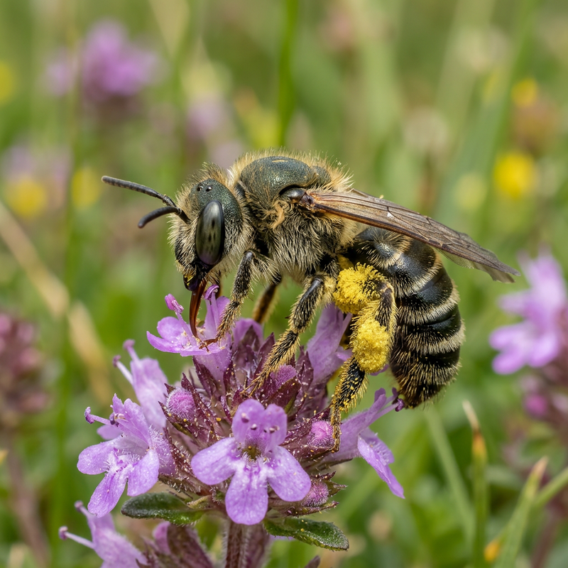 Furchenbienen (Halictus), KI-Illustration