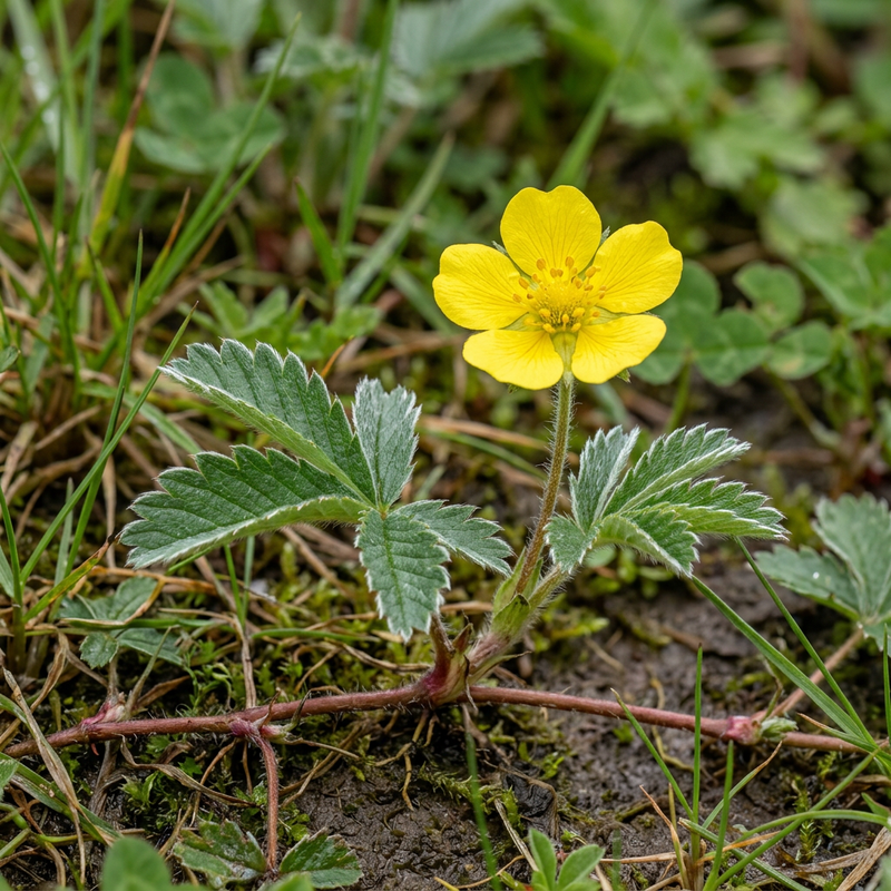 Gänsefingerkraut (Argentina anserina), KI-Illustration