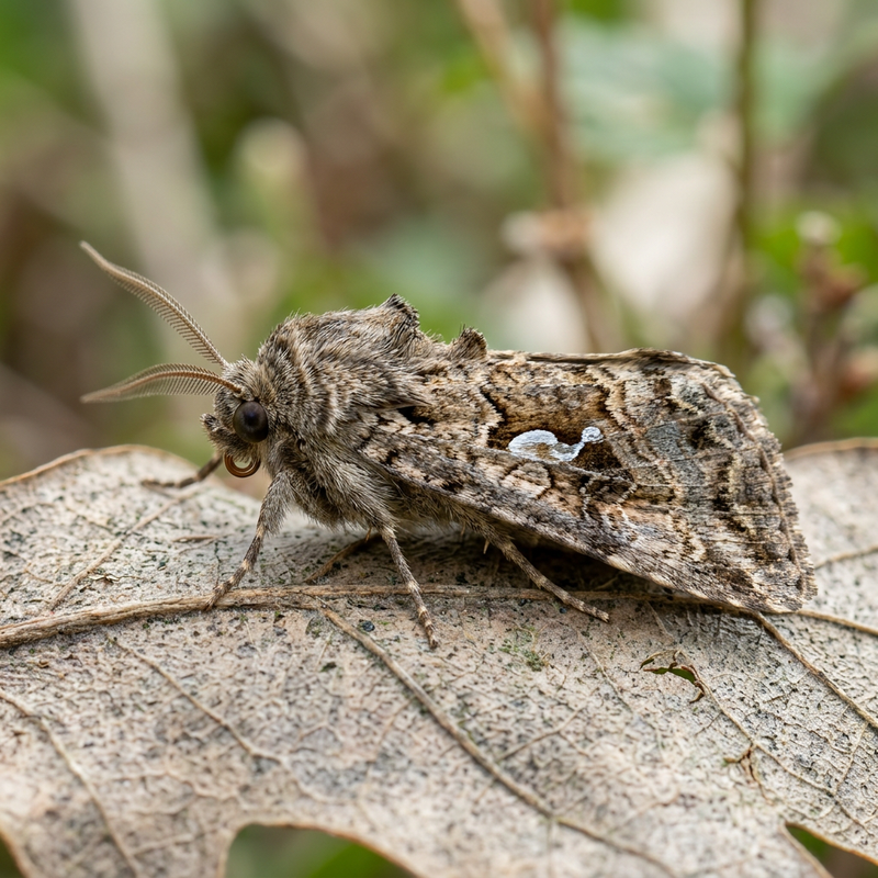 Gammaeule (Autographa gamma), KI-Illustration