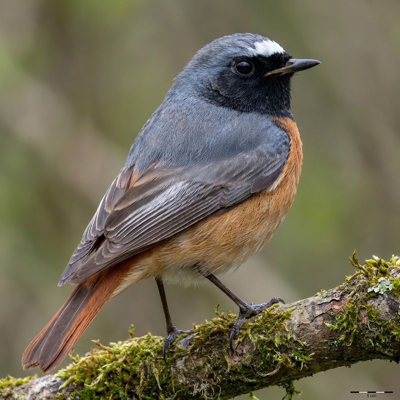 Gartenrotschwanz (Phoenicurus phoenicurus), KI-Illustration
