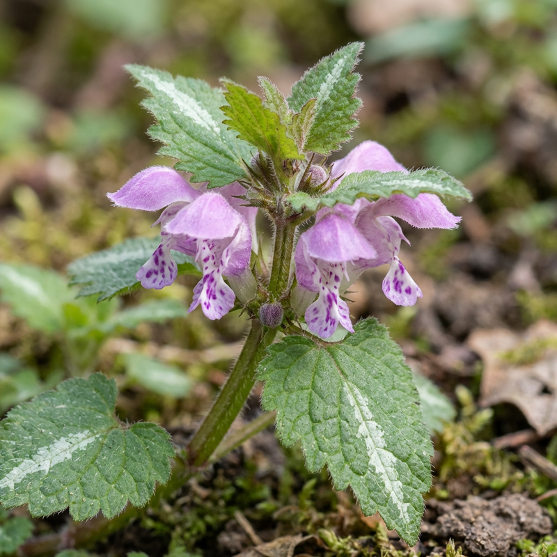 Gefleckte Taubnessel (Lamium maculatum), KI-Illustration