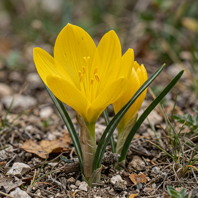 Gelber Goldbecher (Sternbergia lutea), KI-Illustration