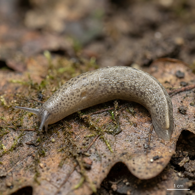 Gemeine Ackerschnecke (Deroceras reticulatum), KI-Illustration