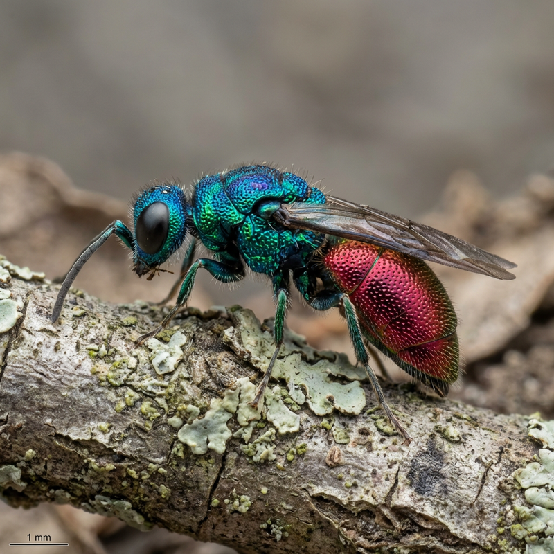 Gemeine Goldwespe (Chrysis ignita), KI-Illustration