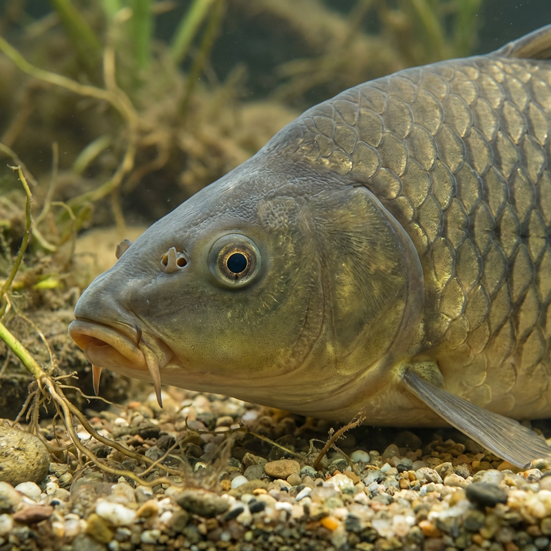 Gemeine Karpfen (Cyprinus carpio), KI-Illustration