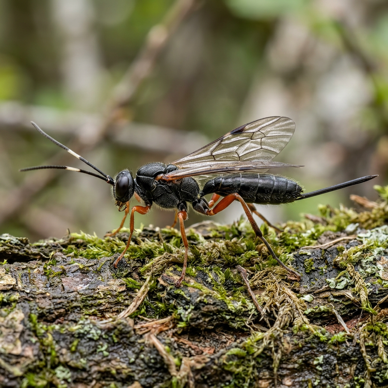 Gemeine Schlupfwespe (Pimpla hypochondriaca), KI-Illustration