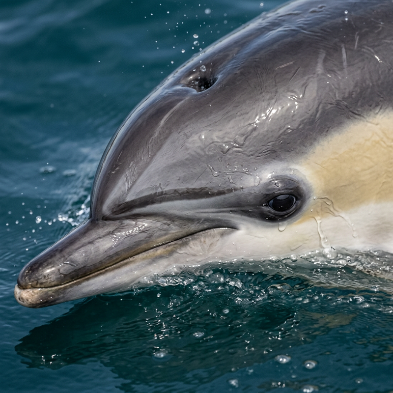 Gemeiner Delfin (Delphinus delphis), KI-Illustration