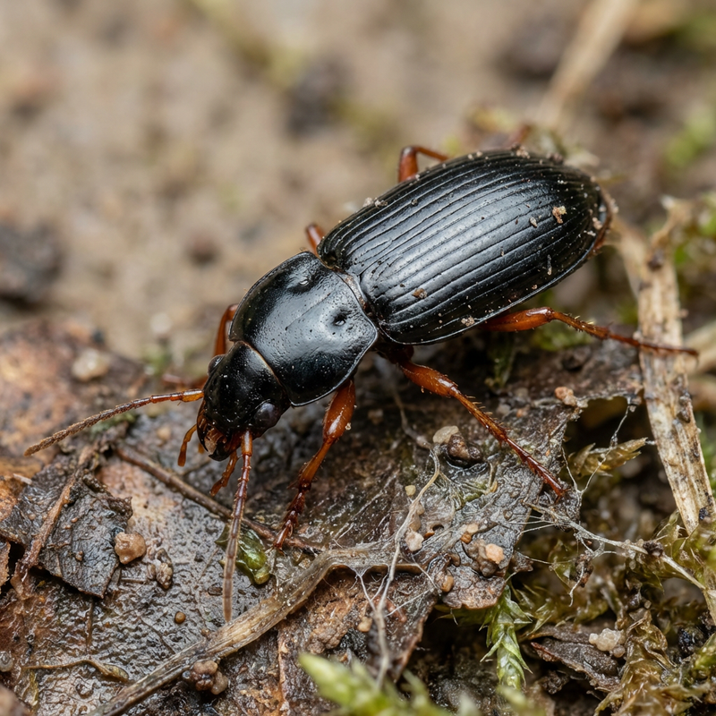 Gemeiner Grabkäfer (Pterostichus melanarius), KI-Illustration