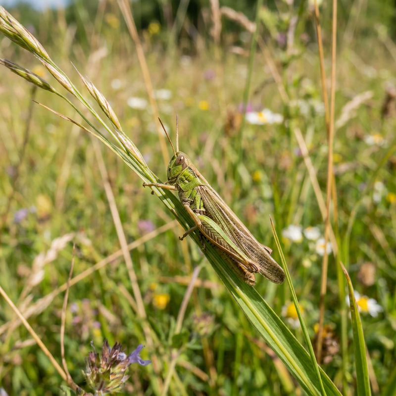 Gemeiner Grashüpfer (Pseudochorthippus parallelus), KI-Illustration