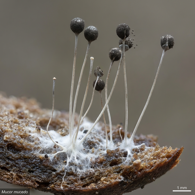 Gemeiner Köpfchenschimmel (Mucor mucedo), KI-Illustration