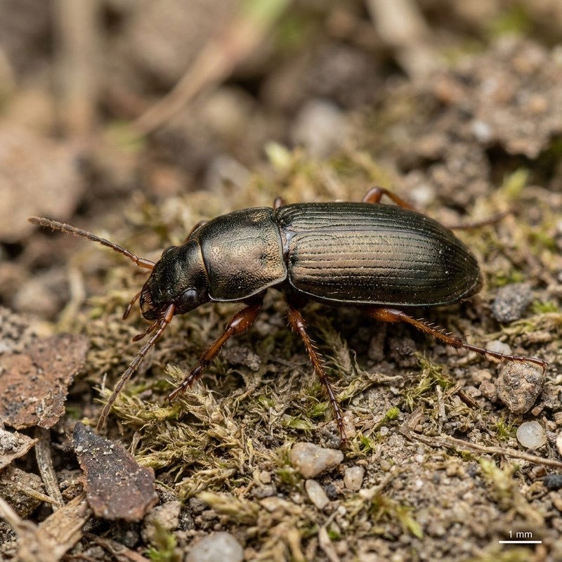Gemeiner Schnellläufer (Harpalus affinis), KI-Illustration