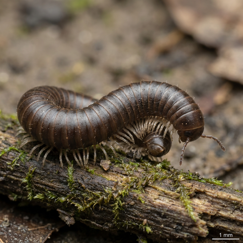 Gemeiner Schnurfüßer (Cylindroiulus punctatus), KI-Illustration