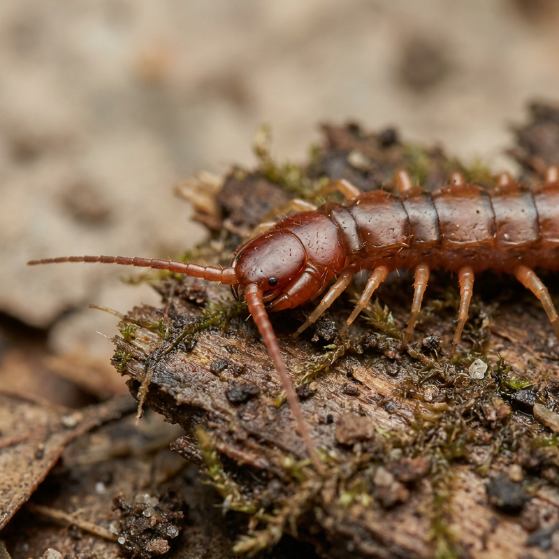 Gemeiner Steinläufer (Lithobius forficatus), KI-Illustration
