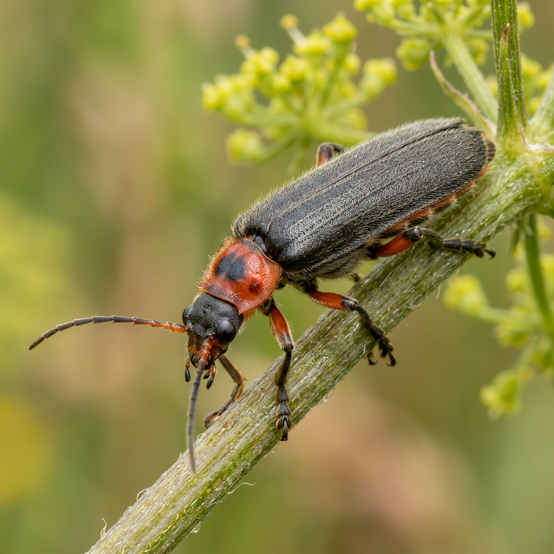 Gemeiner Weichkäfer (Cantharis rustica), KI-Illustration