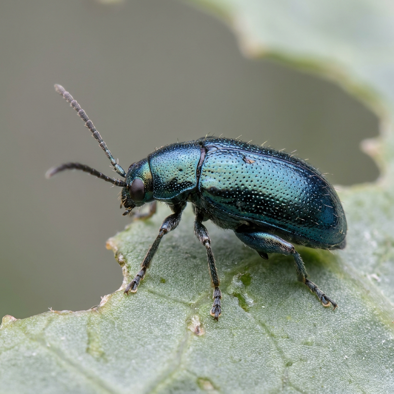 Gemüse-Erdfloh (Altica oleracea), KI-Illustration