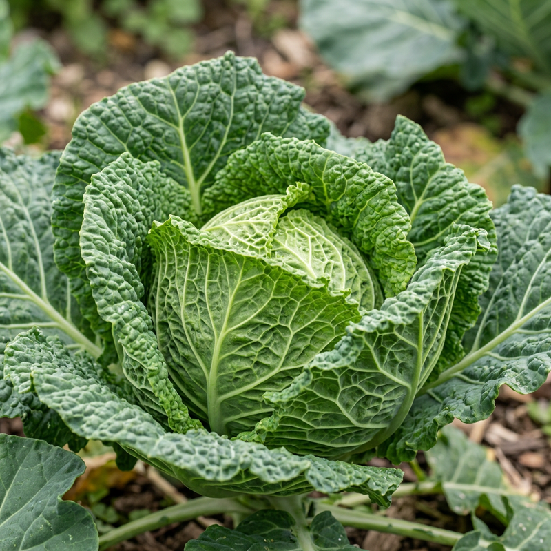 Gemüsekohl (Brassica oleracea), KI-Illustration