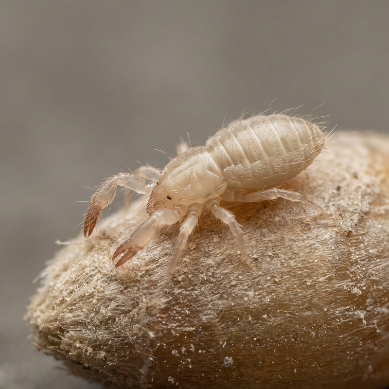 Getreideraubmilbe (Cheyletus eruditus), KI-Illustration