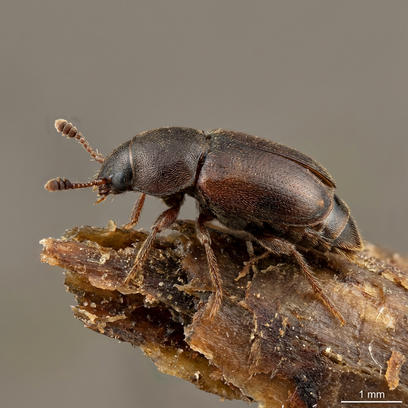 Getreidesaftkäfer (Carpophilus dimidiatus), KI-Illustration
