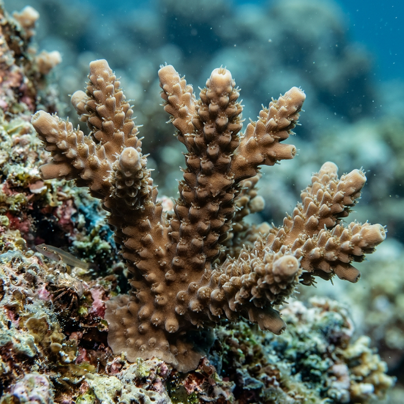 Geweihkoralle (Acropora robusta), KI-Illustration