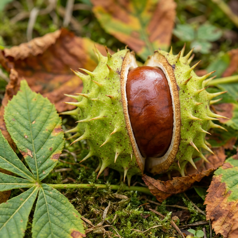 Gewöhnliche Rosskastanie (Aesculus hippocastanum), KI-Illustration