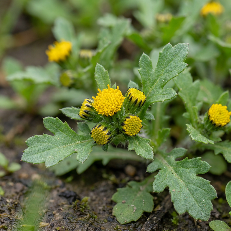 Gewöhnliches Greiskraut (Senecio vulgaris), KI-Illustration