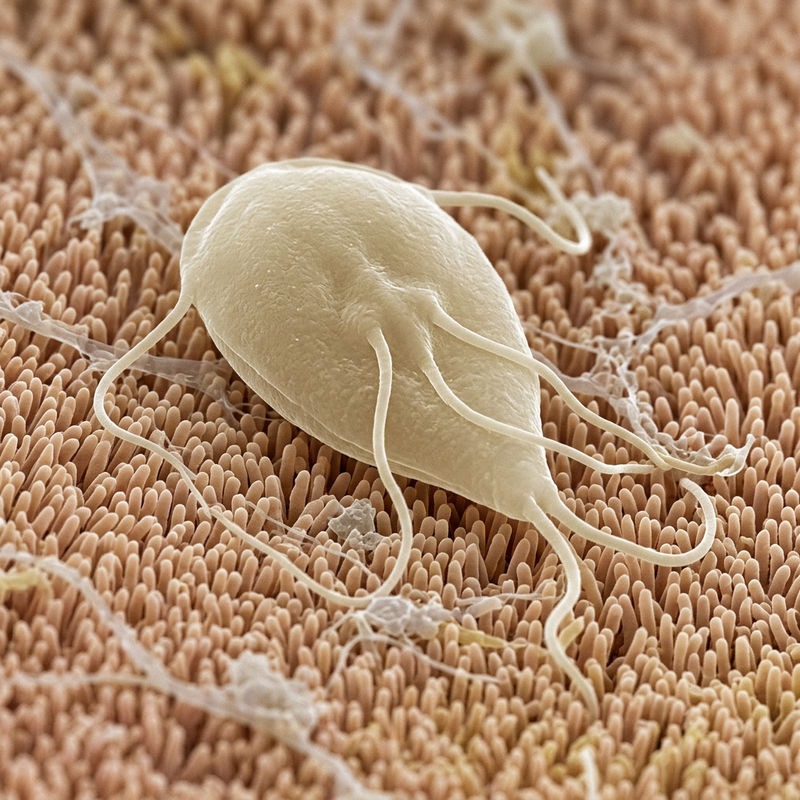 Giardien (Giardia duodenalis), KI-Illustration