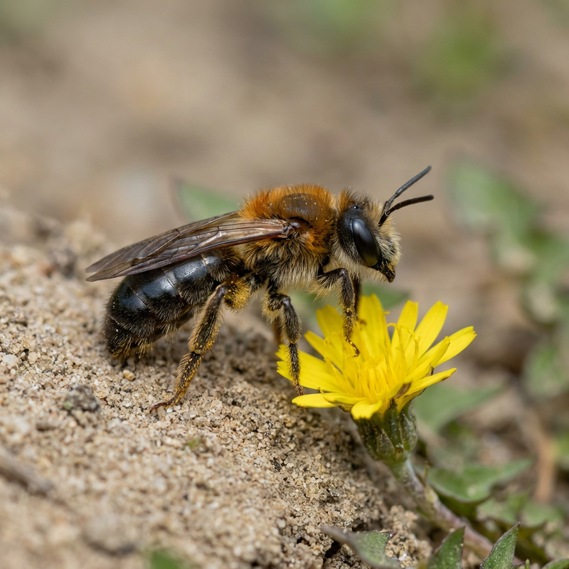Glänzende Sandbiene (Andrena nitida), KI-Illustration