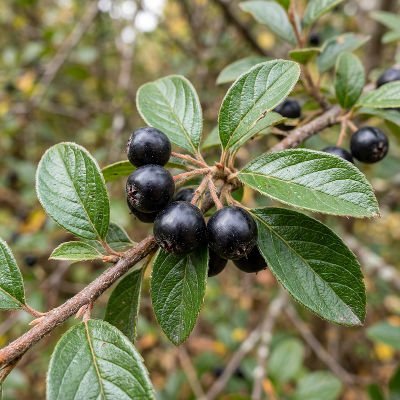 Glanz-Mispel (Cotoneaster lucidus), KI-Illustration