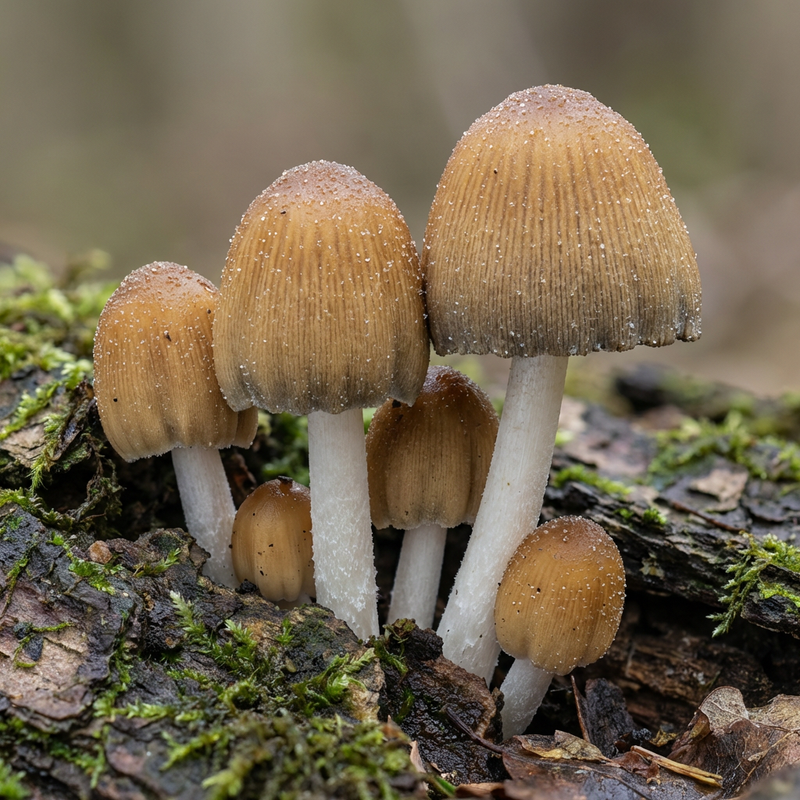 Glimmertintling (Coprinellus micaceus), KI-Illustration