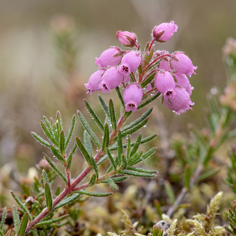 Glockenheide (Erica tetralix), KI-Illustration