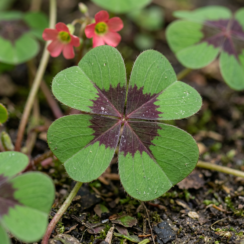 Glücksklee (Iron Cross) (Oxalis tetraphylla), KI-Illustration