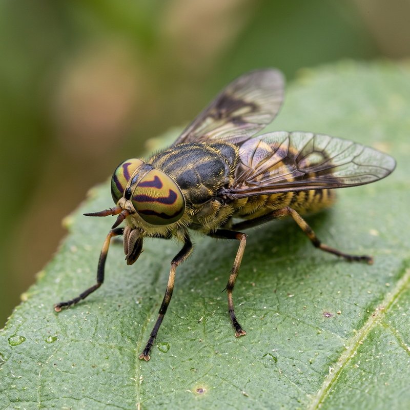 Goldaugenbremse (Chrysops), KI-Illustration