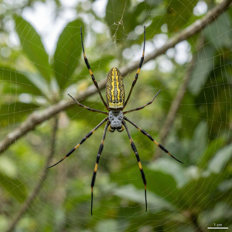 Goldene Seidenspinne (Nephila pilipes), KI-Illustration