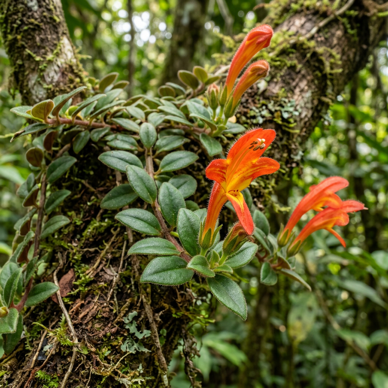 Goldfischpflanze (Columnea), KI-Illustration