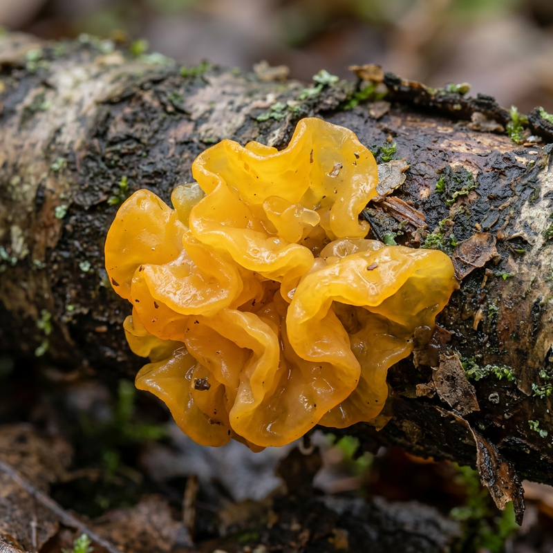 Goldgelber Zitterling (Tremella mesenterica), KI-Illustration