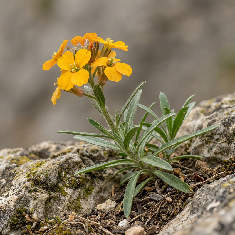 Goldlack (Erysimum cheiri), KI-Illustration