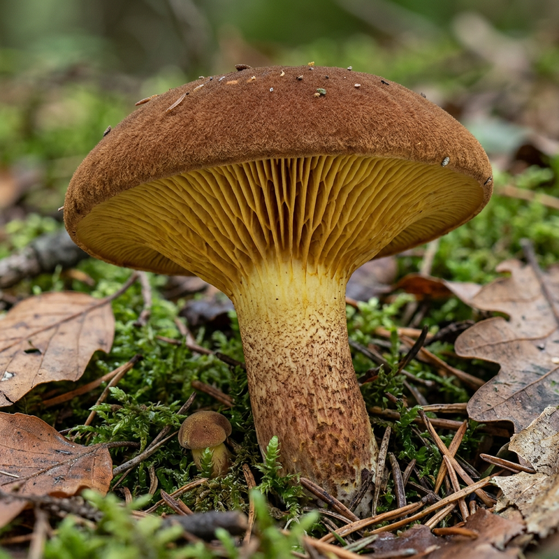Goldröhrling (Phylloporus pelletieri), KI-Illustration