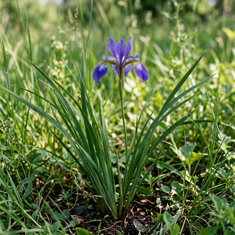 Gras-Schwertlilie (Iris graminea), KI-Illustration