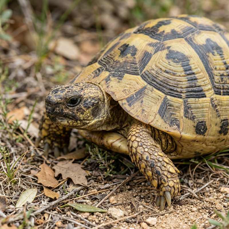 Griechische Landschildkröte (Testudo hermanni), KI-Illustration