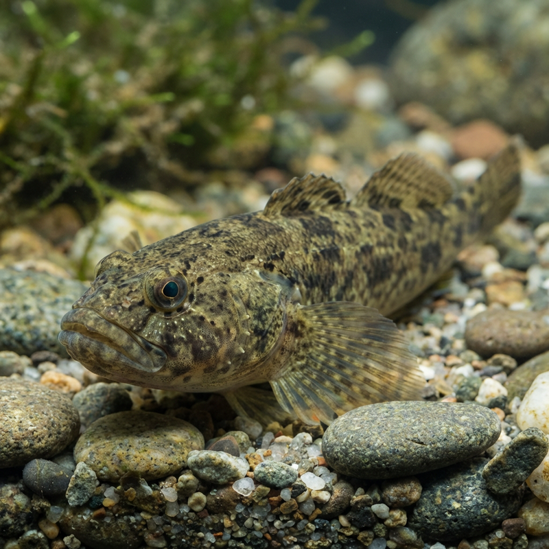 Groppe (Cottus gobio), KI-Illustration