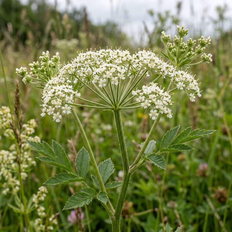 Große Bibernelle (Pimpinella major), KI-Illustration