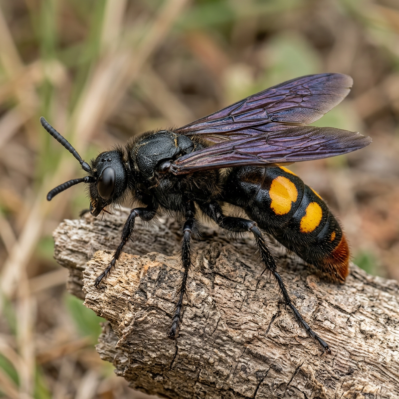 Große Dolchwespe (Megascolia maculata), KI-Illustration