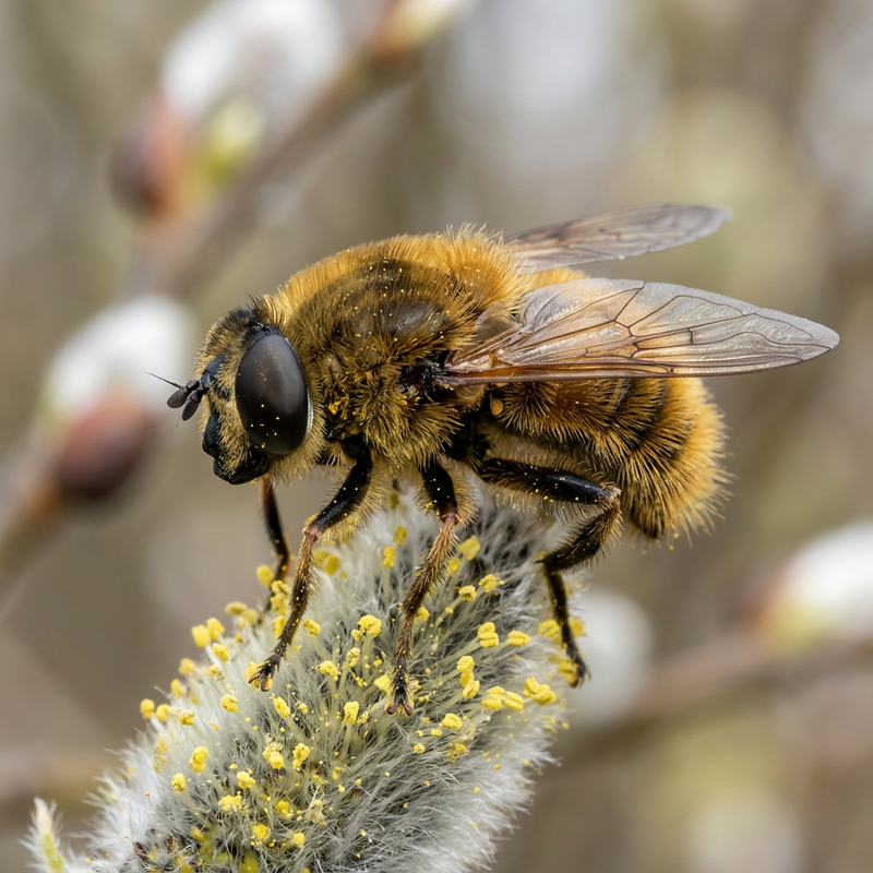 Große Erzschwebfliege (Cheilosia grossa), KI-Illustration