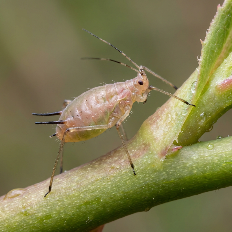 Große Rosenblattlaus (Macrosiphum rosae), KI-Illustration