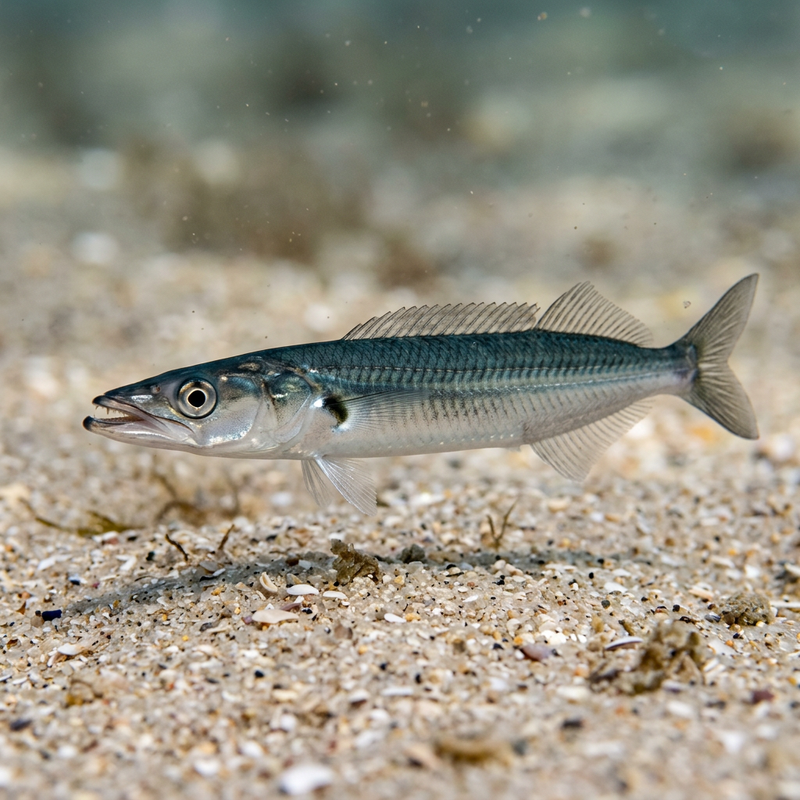 Großer Sandaal (Hyperoplus lanceolatus), KI-Illustration
